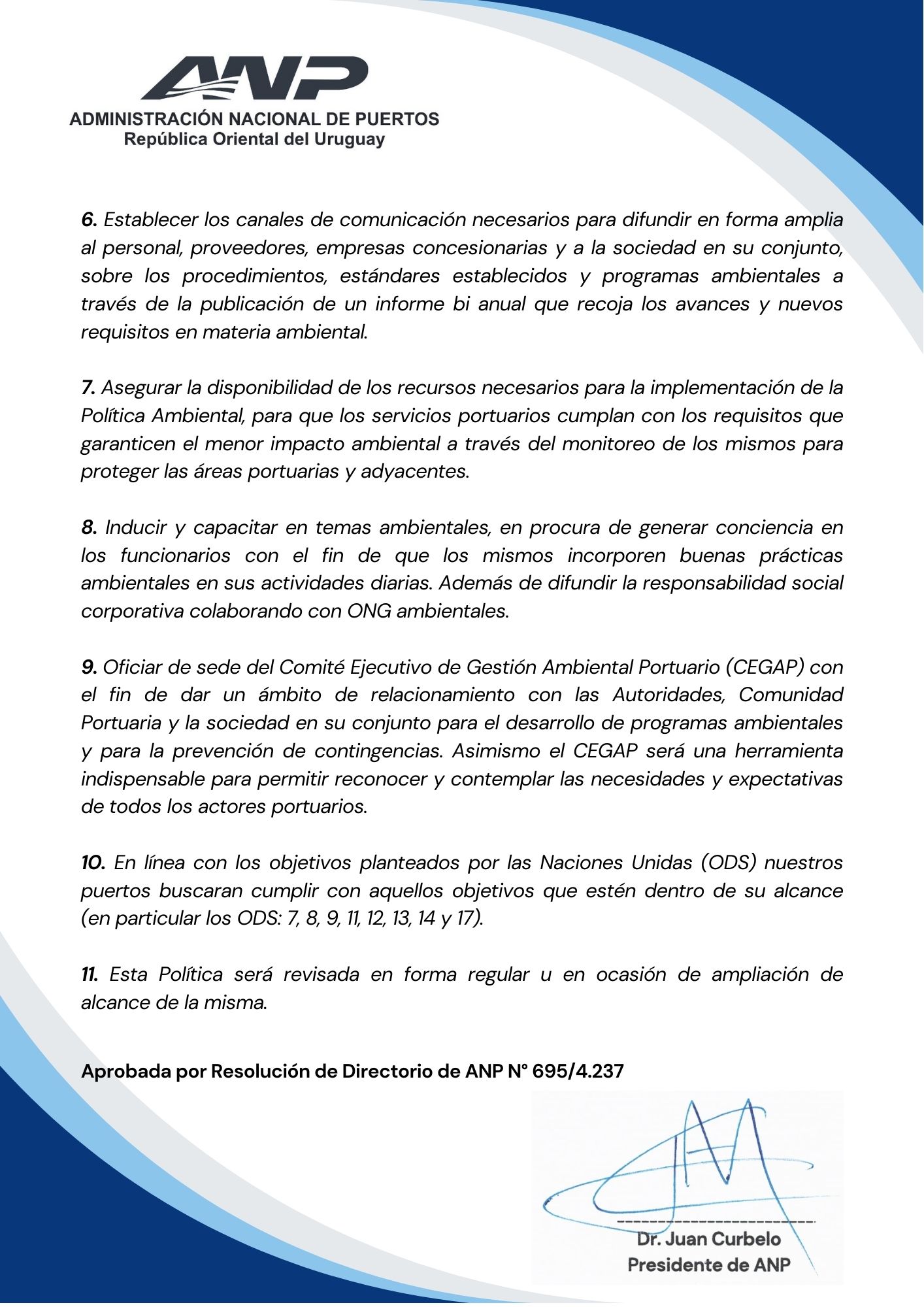 Politica Ambiental de ANP