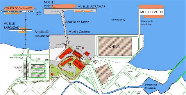 Plano puerto Nueva Palmira
