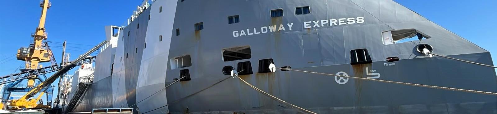 Carga de Ganado y ración en puerto de Montevideo buque Galloway Express