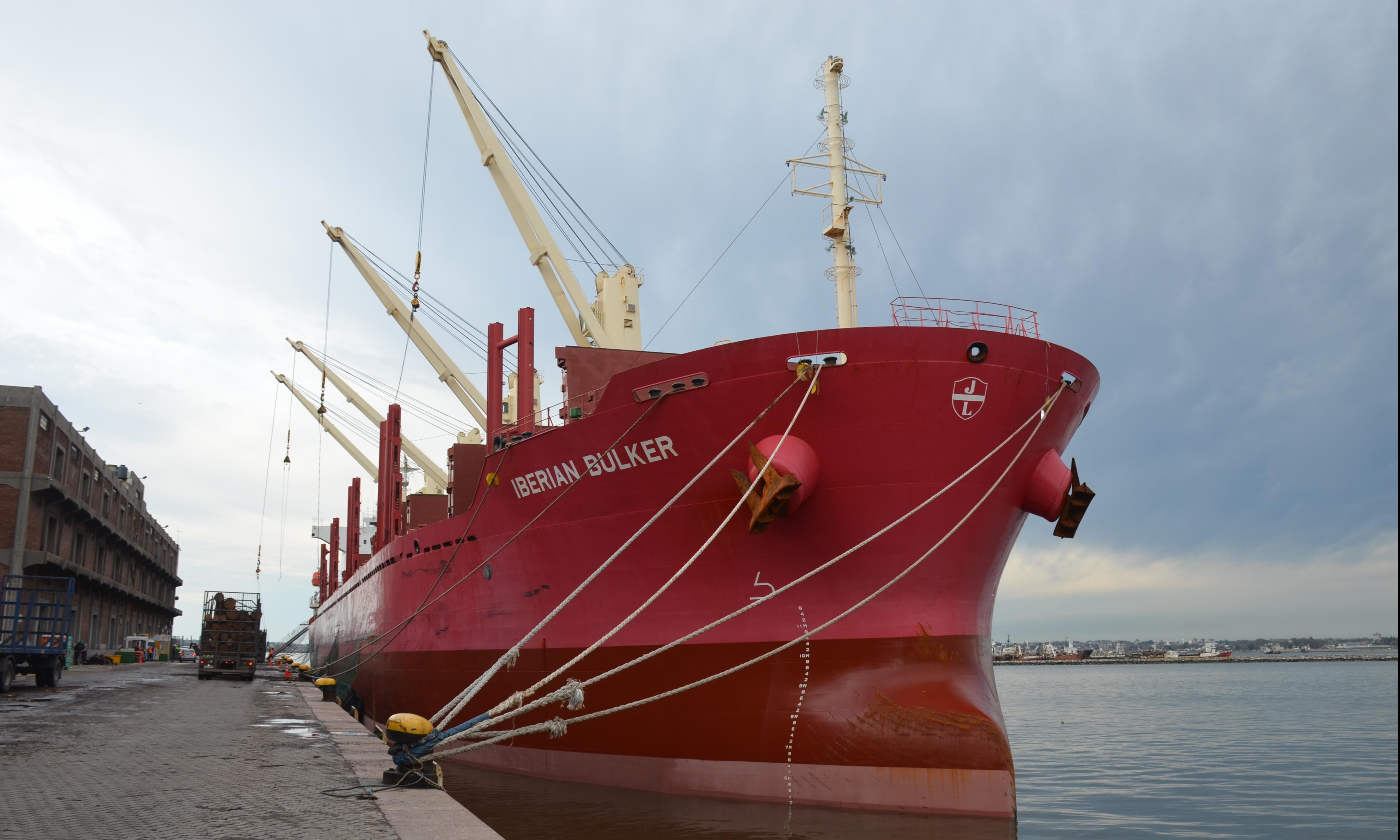 Granelero Iberian Bulker en puerto Montevideo