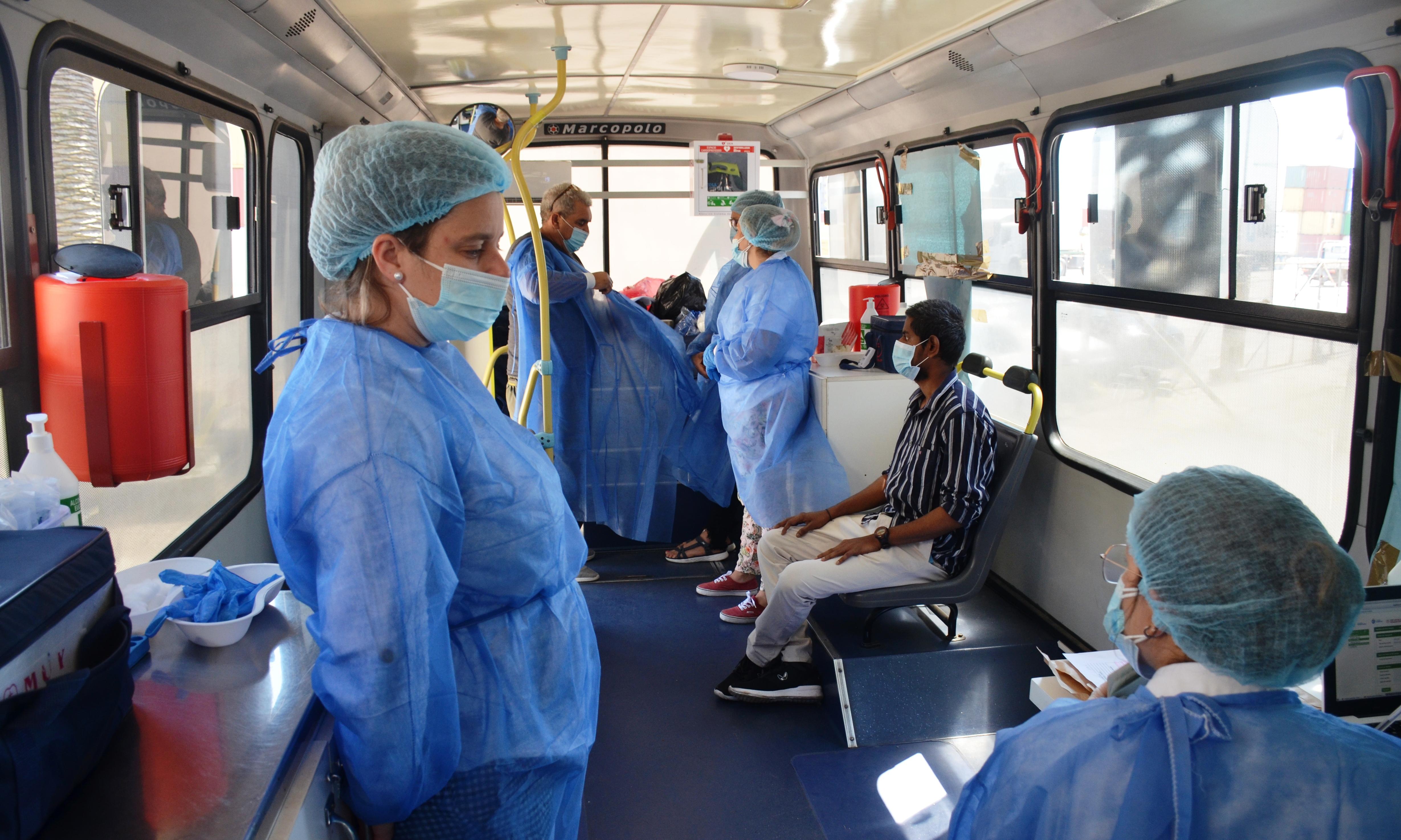 interior de la unidad móvil del MSP.