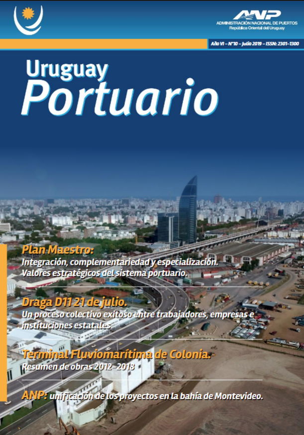 Tapa de revista Uruguay portuario N°10 julio del año 2019