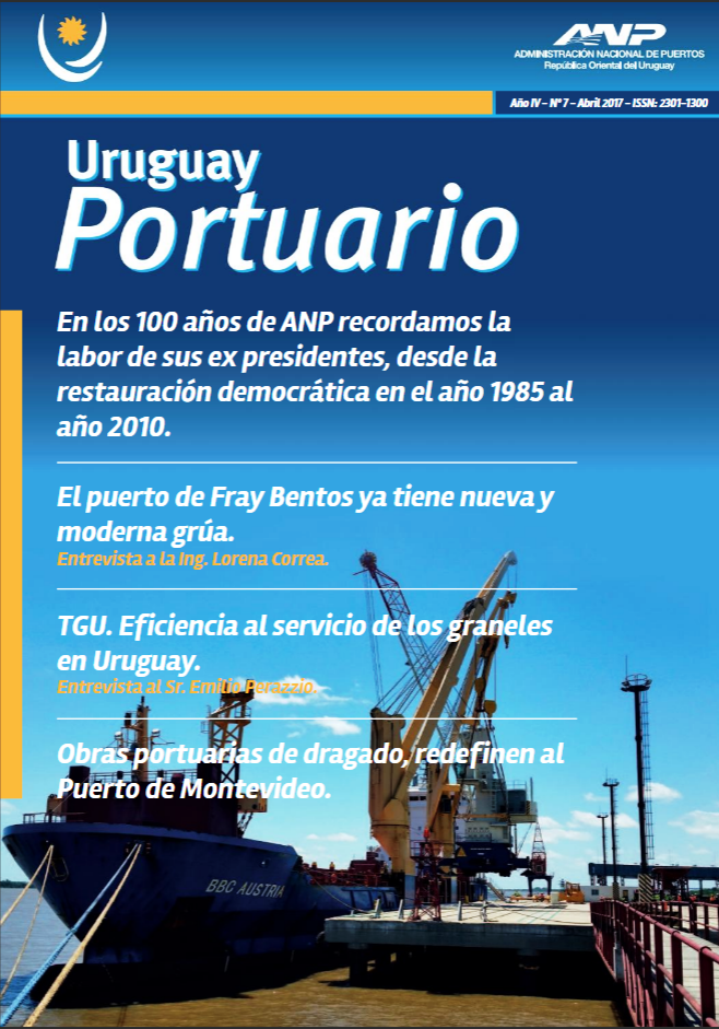 Tapa de revista Uruguay portuario N°7 abril del año 2017